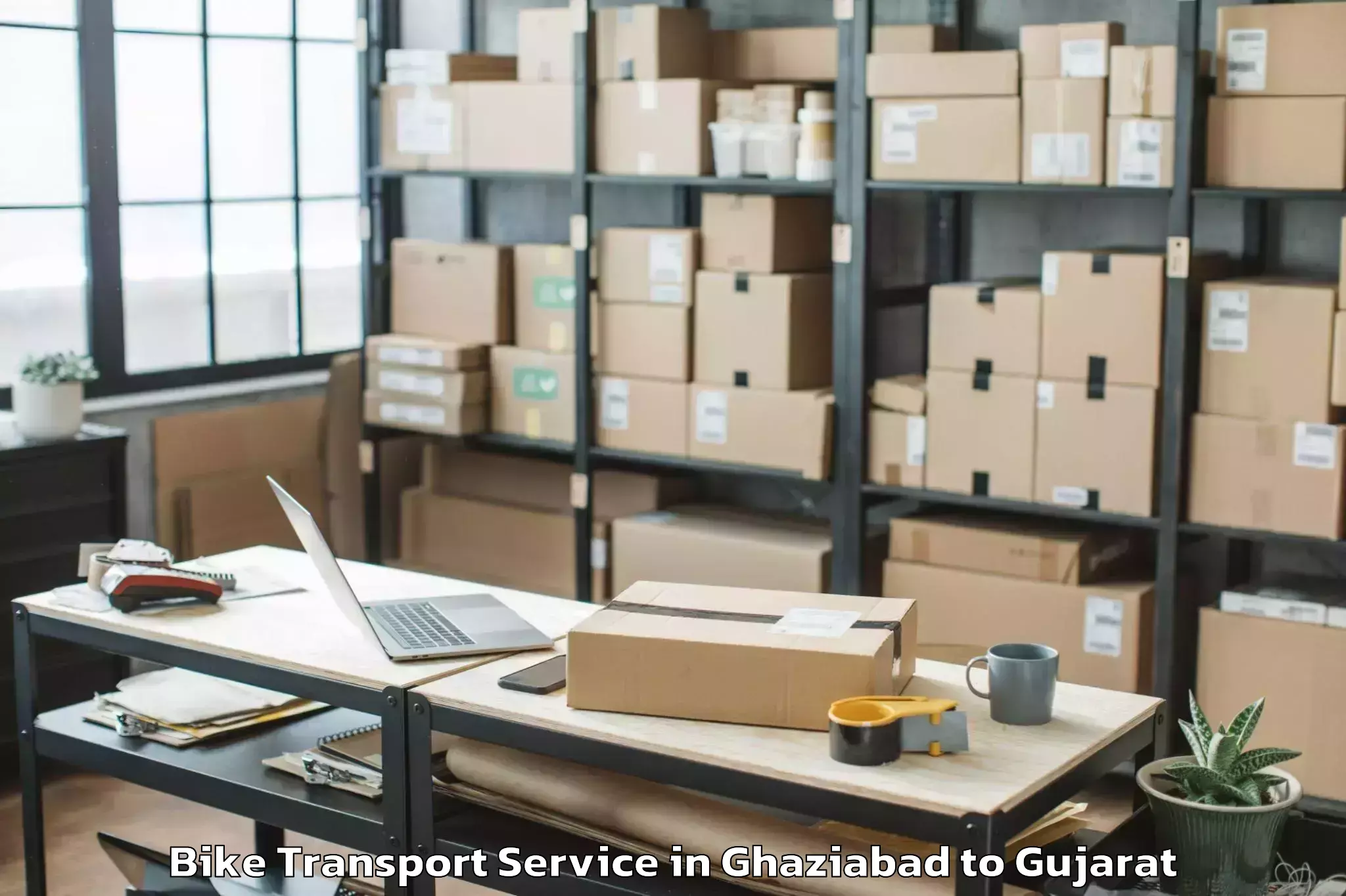 Easy Ghaziabad to Virpur Bike Transport Booking